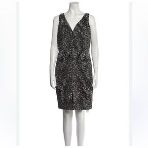 Akris Punto Abstract Geometric Polka Dot Little Black & White Midi Dress Classic